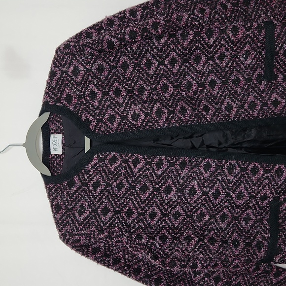 Koret Womens Vintage Wool Blend Blazer Size S Black/Pink/Gray Textured Weave Bus - Picture 13 of 15
